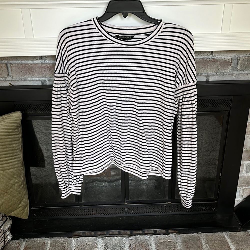 Banana Republic black and cream striped top
